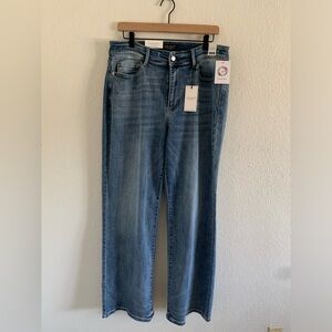 Judy Blue NEW w/tags women’s VNT Wash Blue Jeans 16W Wide Leg Mid-Rise JB8251